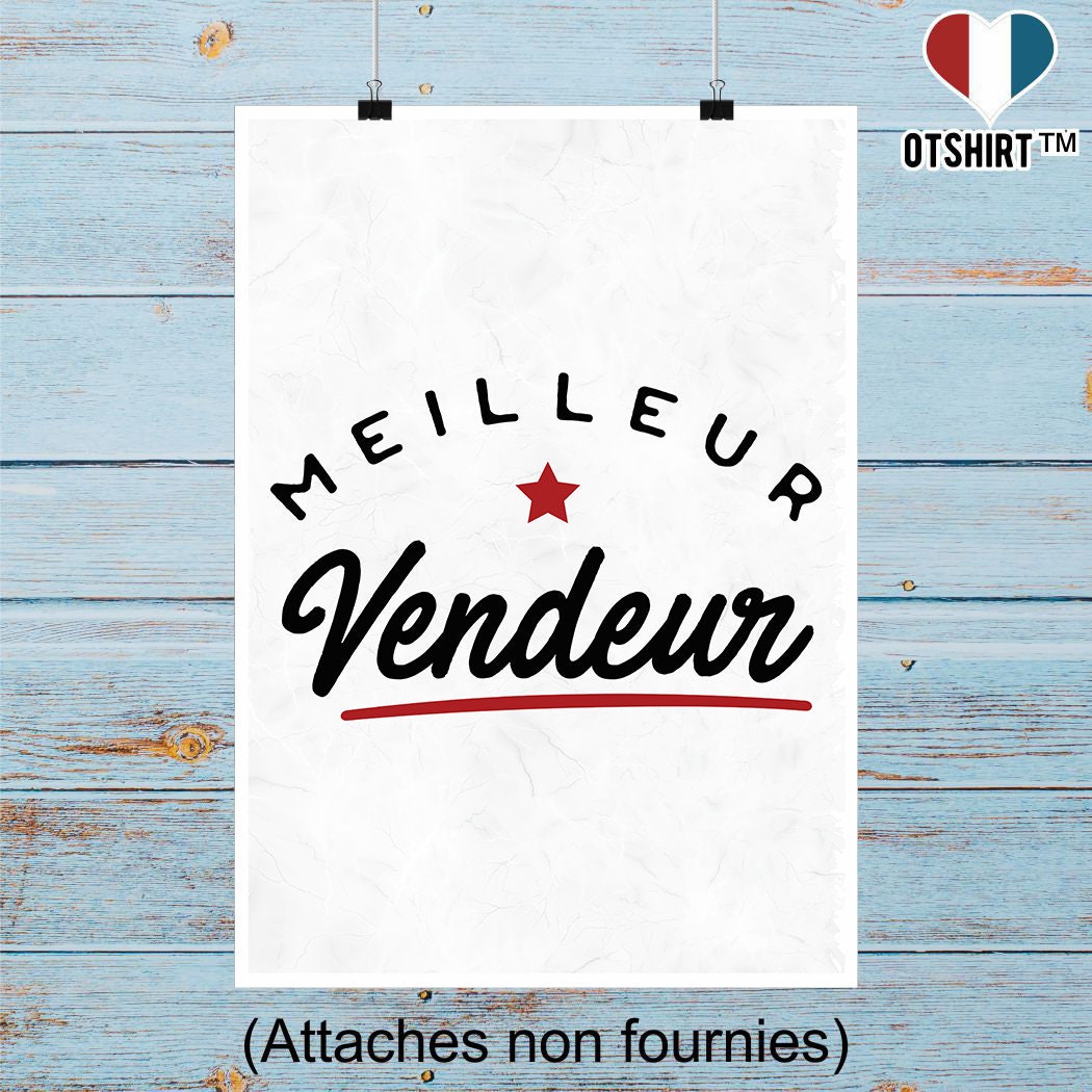 Affiche Meilleur Vendeur | Cadeau Humour Décoration Murale Poster Citation Anniversaire