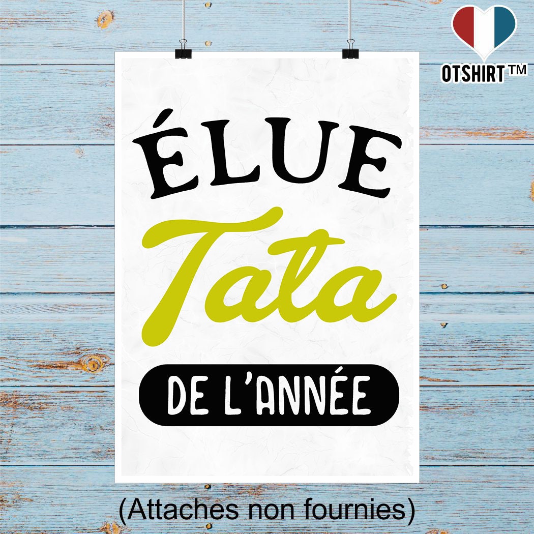 Affiche Tata de L'année | Cadeau Humour Décoration Murale Poster Citation Anniversaire