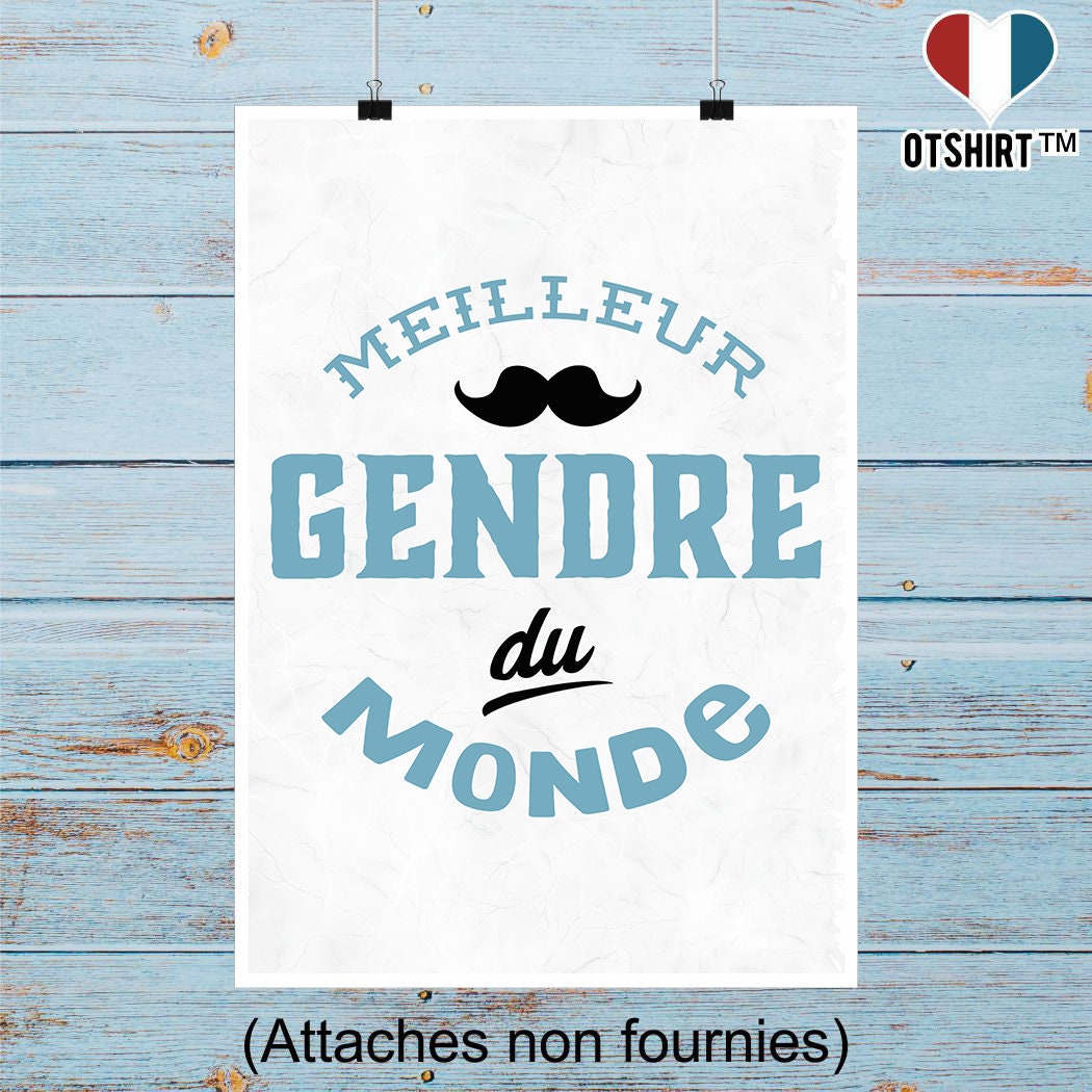 Affiche Meilleur Gendre Du Monde | Cadeau Humour Décoration Murale Poster Citation Anniversaire