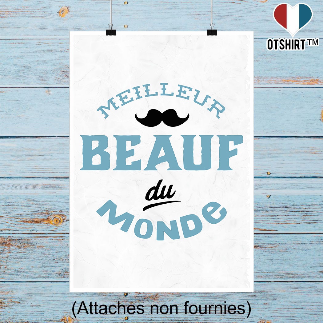 Affiche Meilleur Beauf Du Monde | Cadeau Humour Décoration Murale Poster Citation Anniversaire