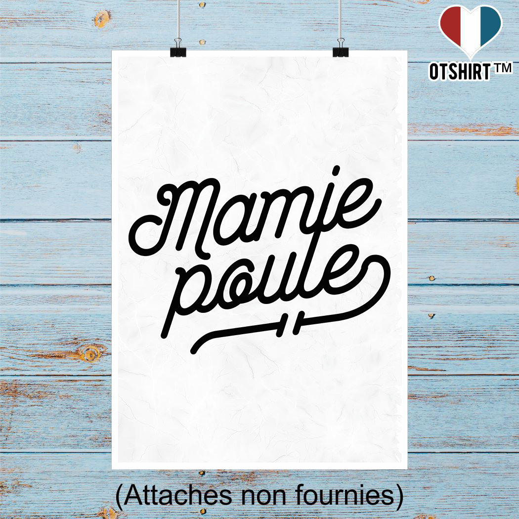 Affiche Mamie Poule | Cadeau Humour Décoration Murale Poster Citation Anniversaire