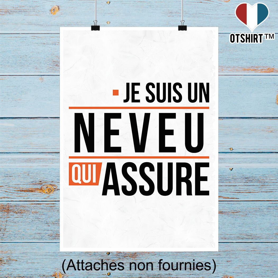 Affiche Un Neveu Qui Assure | Cadeau Humour Décoration Murale Poster Citation Anniversaire