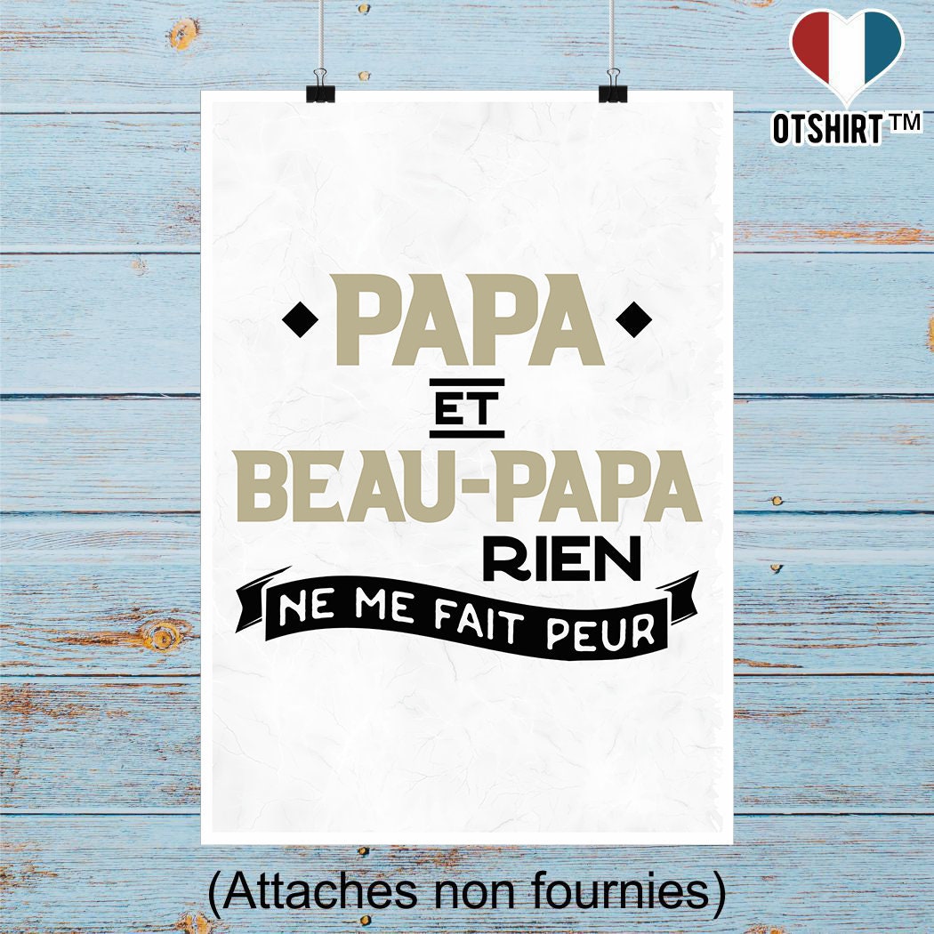 Affiche Papa et Beau | Cadeau Humour Décoration Murale Poster Citation Anniversaire