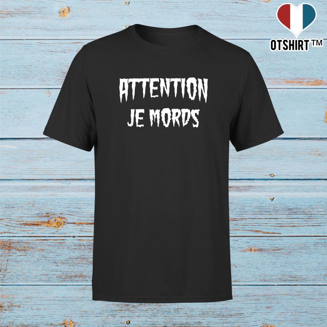 T shirt homme attention je mords cadeau homme fête des pères Etsy