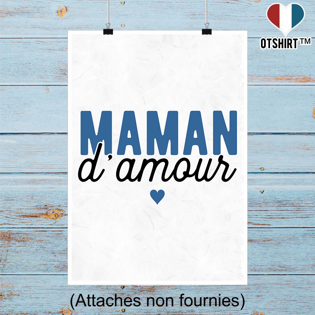 Affiche Pas Cher Maman d'amour | Cadeau Humour Décoration Murale Poster Citation Anniversaire