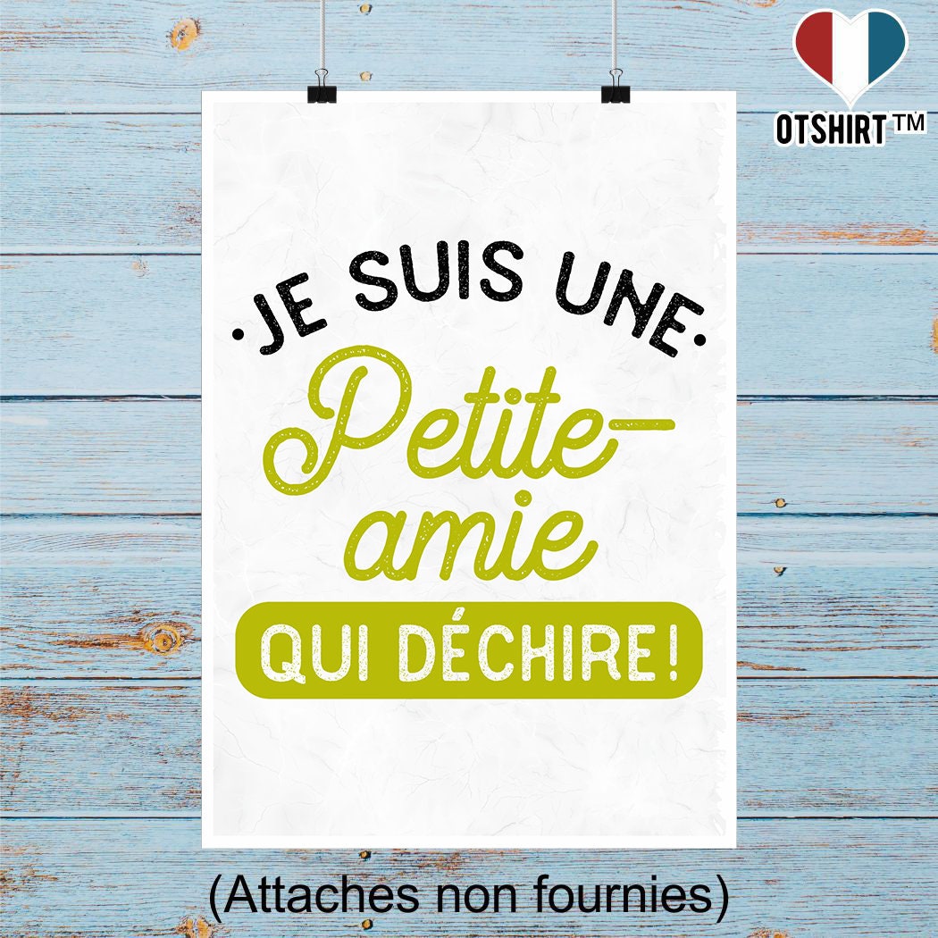 Affiche Une Petite-Amie Qui Déchire | Cadeau Humour Décoration Murale Poster Citation Anniversaire