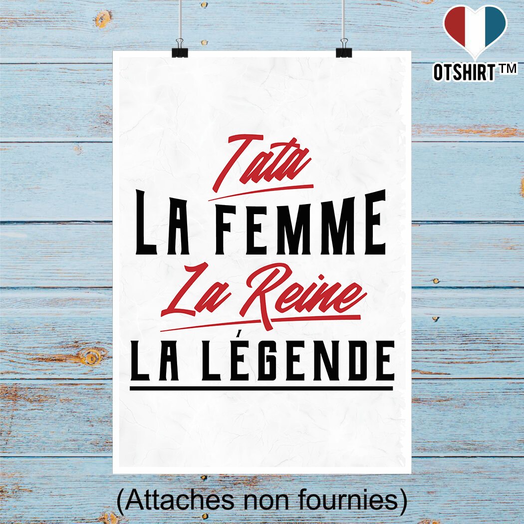 Affiche Tata La Légende | Cadeau Humour Décoration Murale Poster Citation Anniversaire