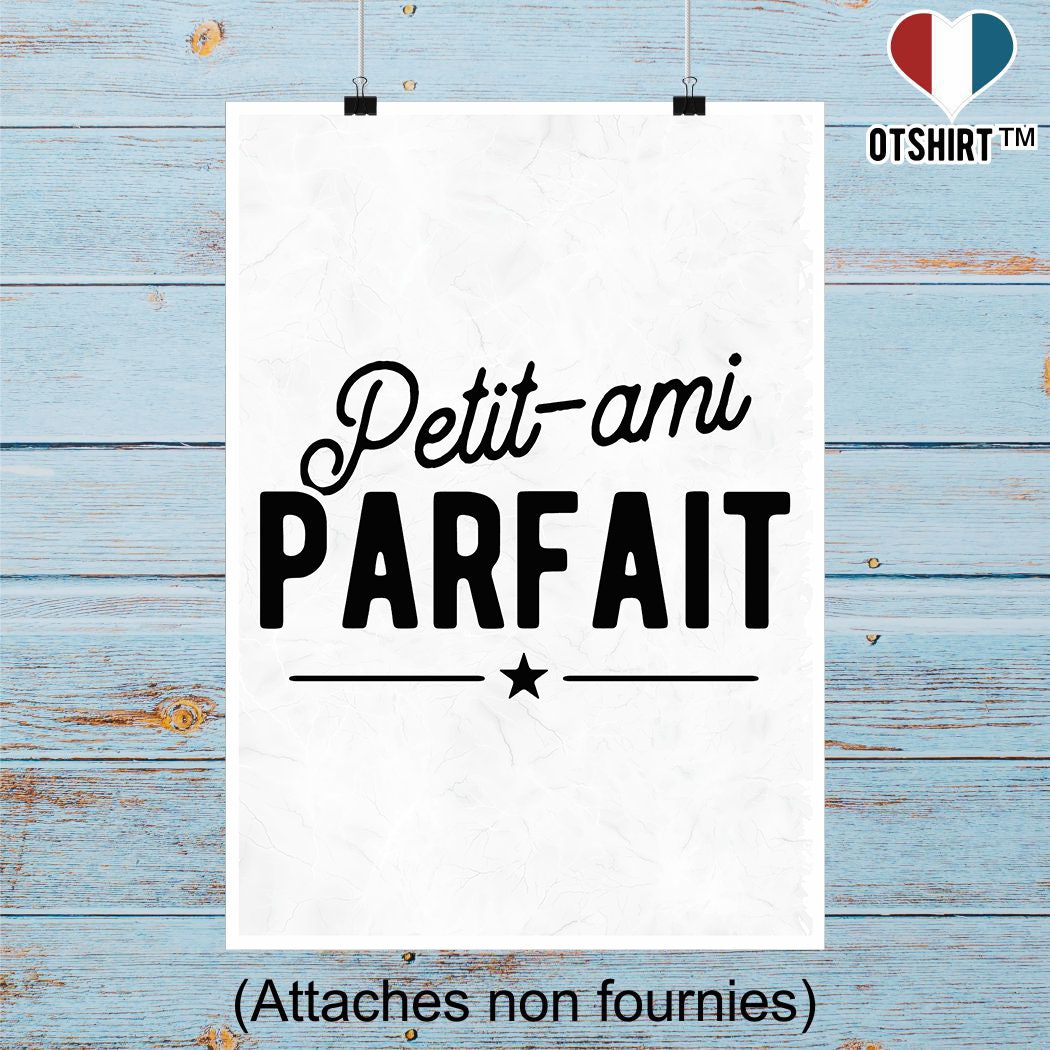 Affiche Petit-Ami Parfait | Cadeau Humour Décoration Murale Poster Citation Anniversaire