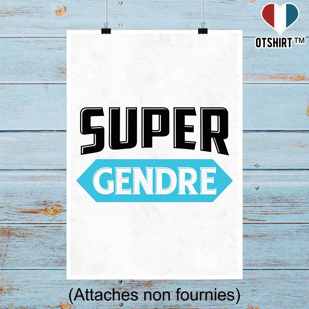 Affiche Super Gendre | Cadeau Humour Décoration Murale Poster Citation Anniversaire