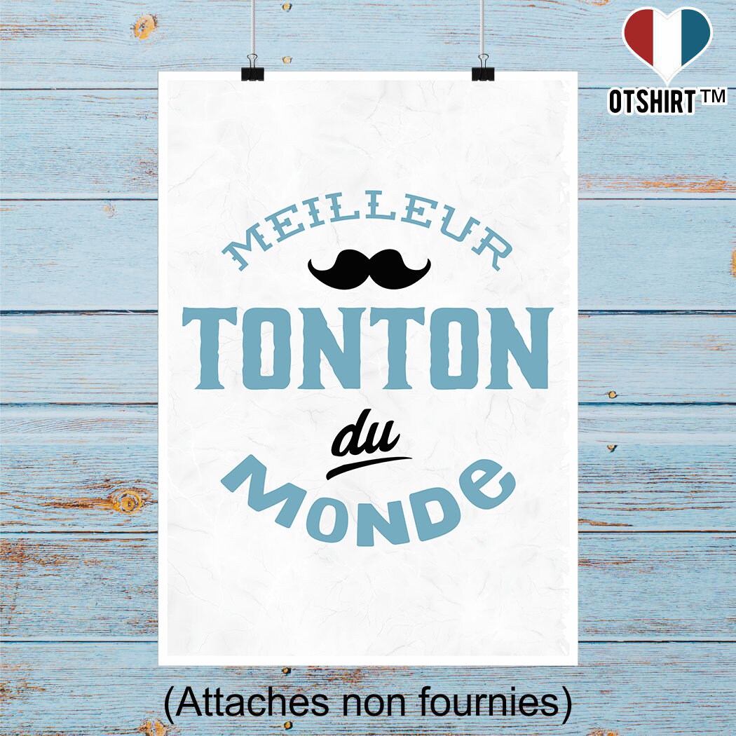 Affiche Meilleur Tonton Du Monde | Cadeau Humour Décoration Murale Poster Citation Anniversaire