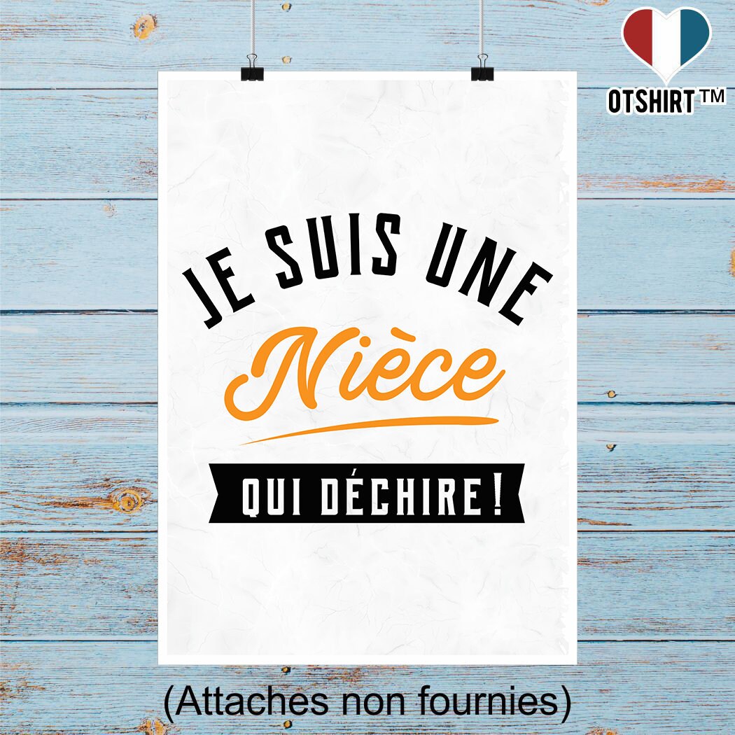 Affiche Une Nièce Qui Déchire | Cadeau Humour Décoration Murale Poster Citation Anniversaire