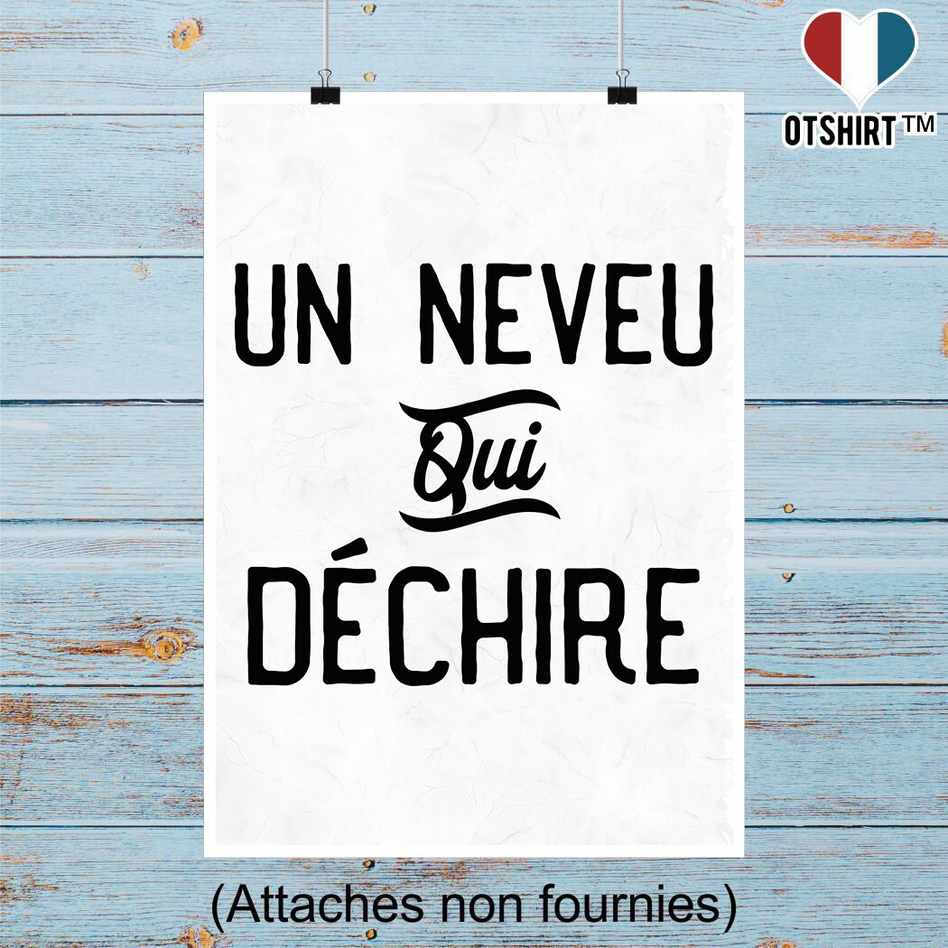 Affiche Un Neveu Qui Déchire 2 | Cadeau Humour Décoration Murale Poster Citation Anniversaire
