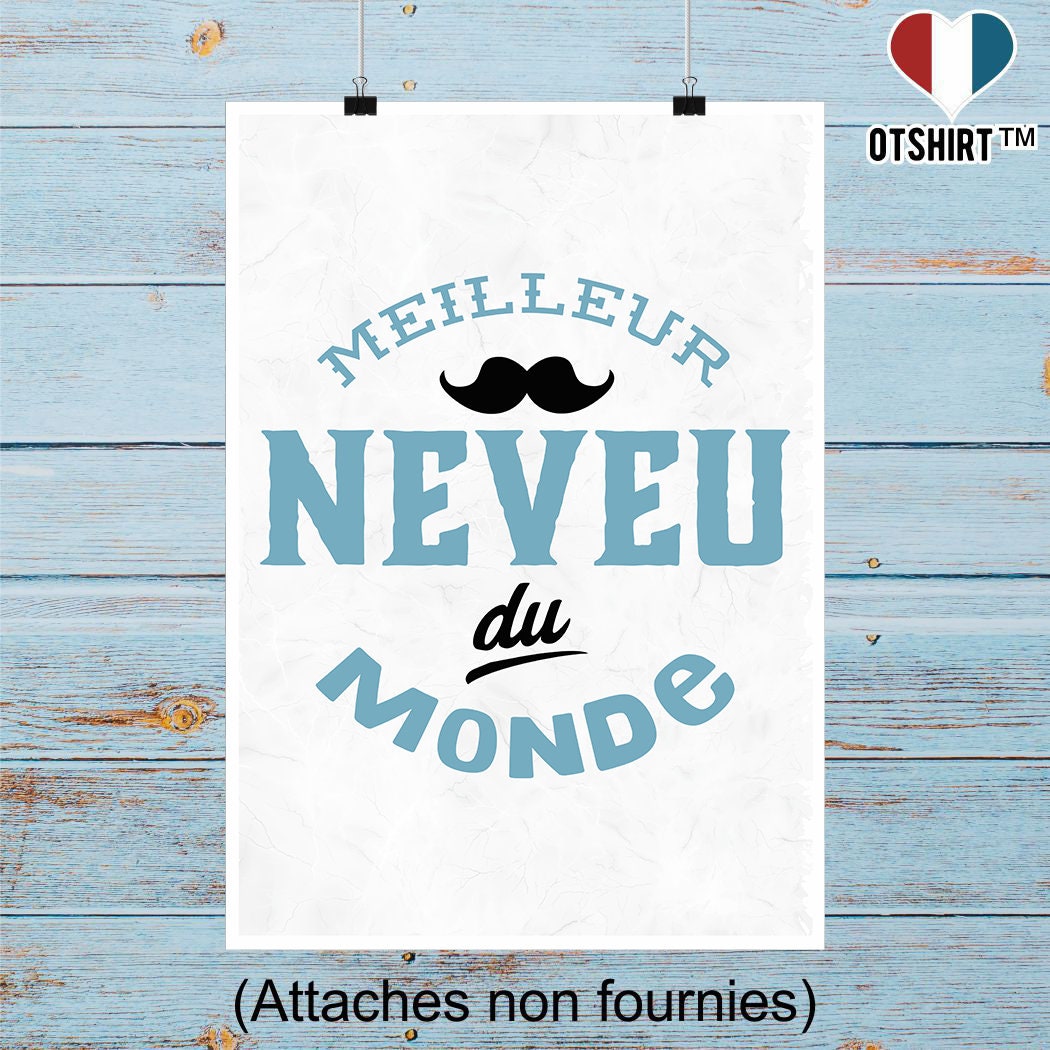 Affiche Meilleur Neveu Du Monde | Cadeau Humour Décoration Murale Poster Citation Anniversaire