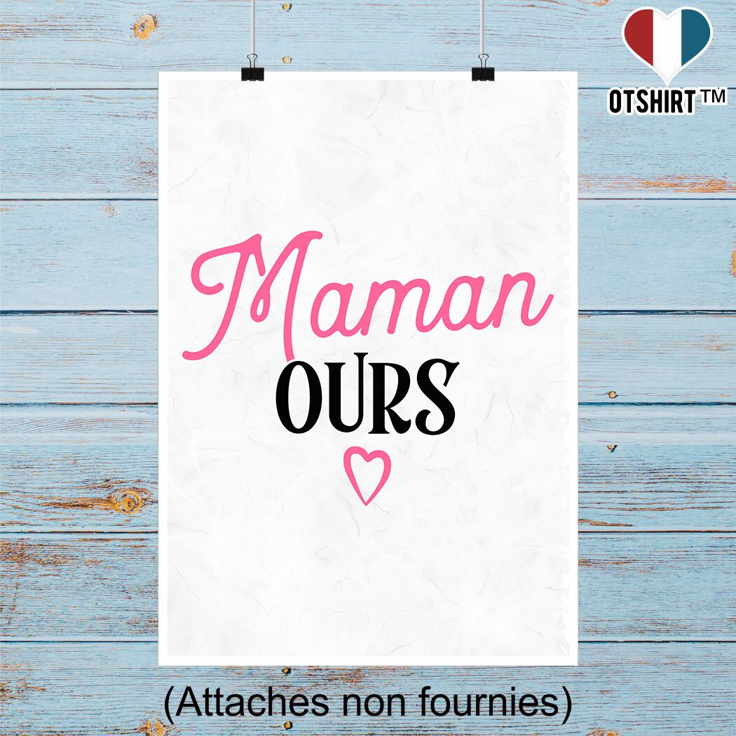 Affiche Maman Ours | Cadeau Humour Décoration Murale Poster Citation Anniversaire