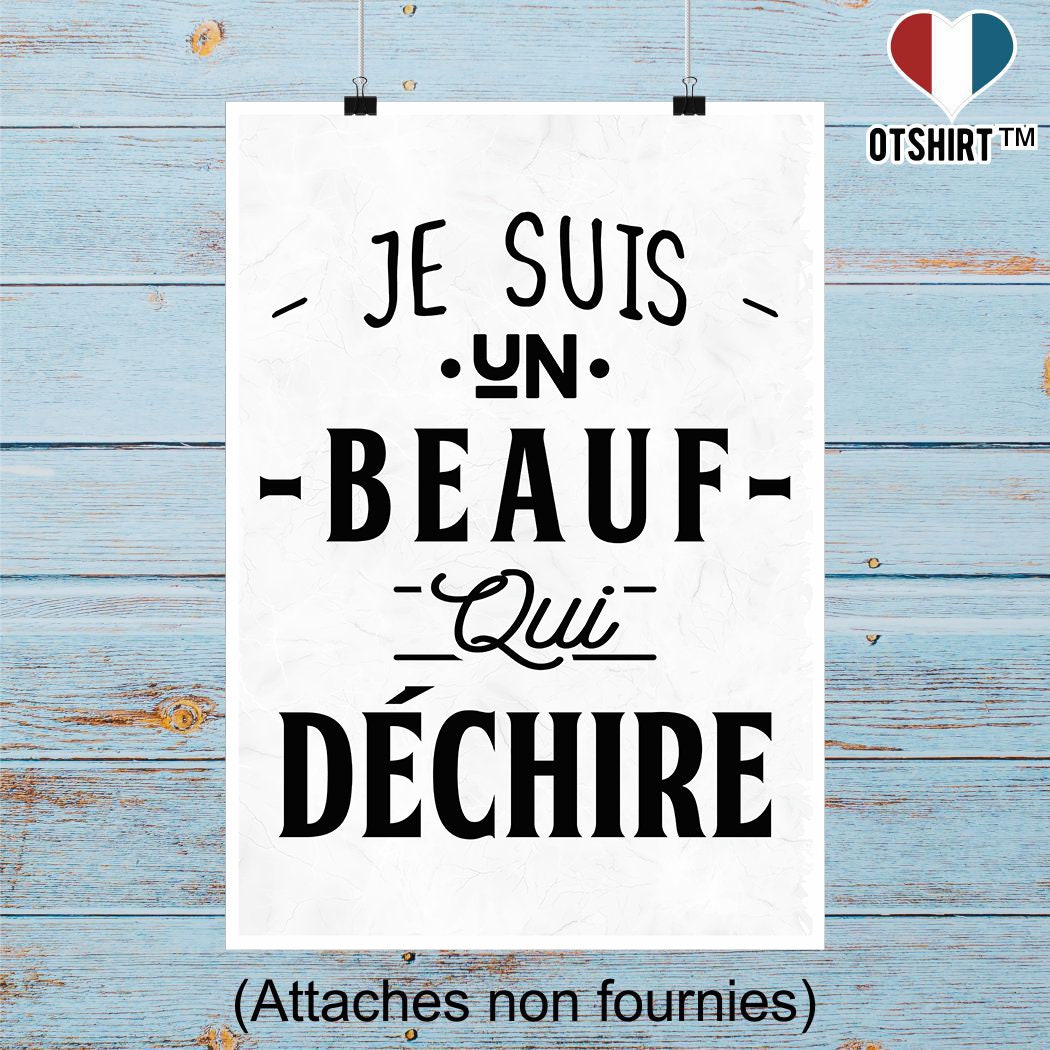 Affiche Un Beauf Qui Déchire 2 | Cadeau Humour Décoration Murale Poster Citation Anniversaire