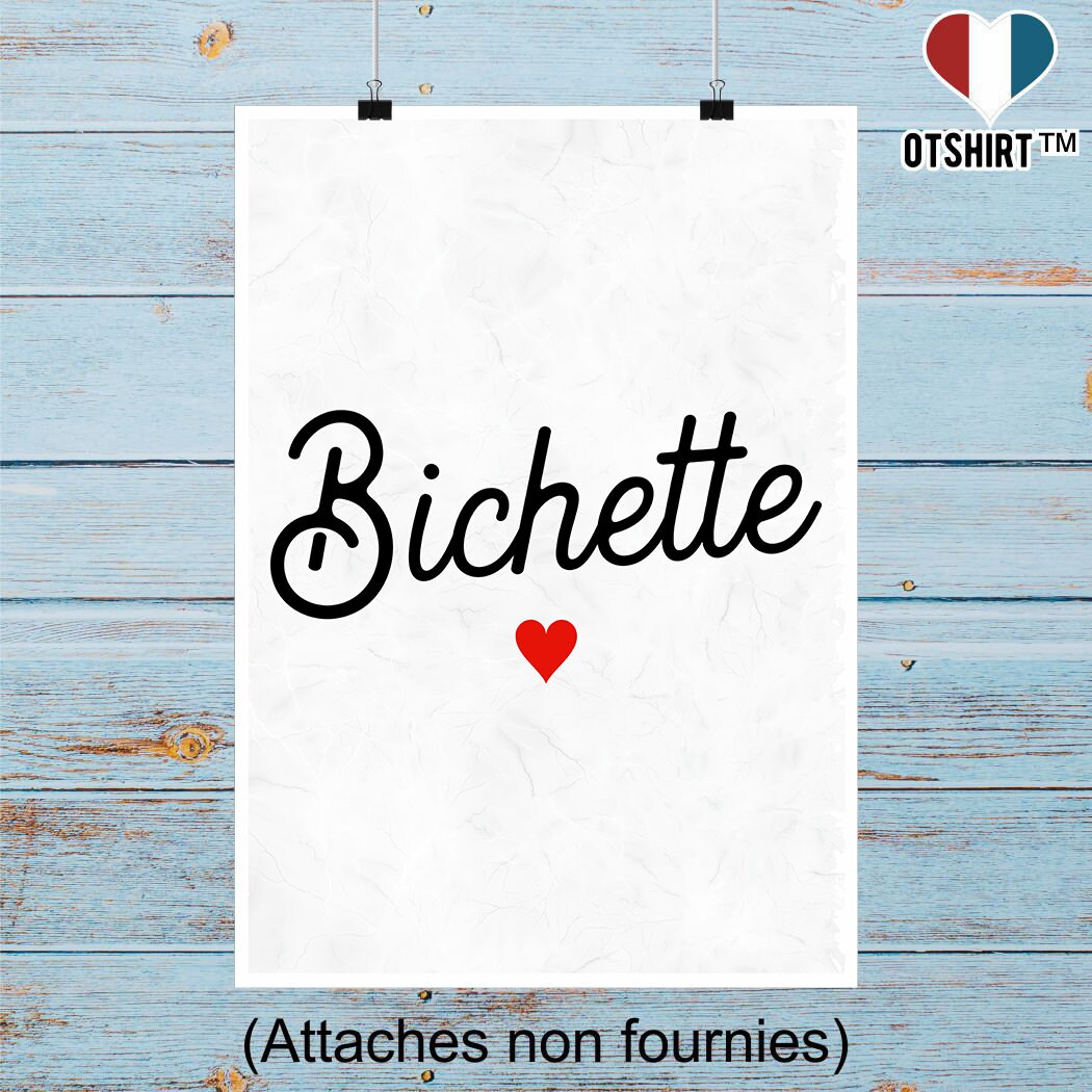 Affiche Pas Cher Bichette | Cadeau Humour Décoration Murale Poster Citation Anniversaire
