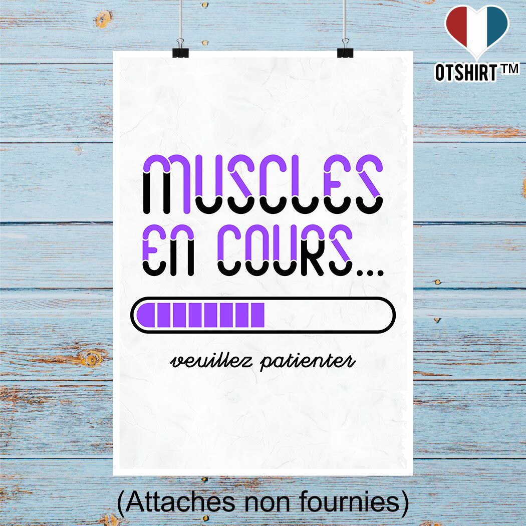 Affiche Muscles en Cours | Cadeau Humour Décoration Murale Poster Citation Anniversaire
