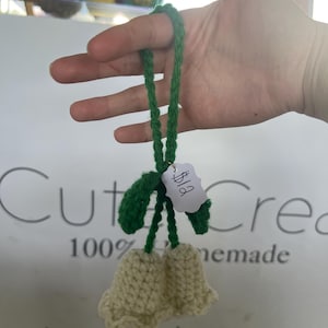 Lilly of the valley car hanger crochet