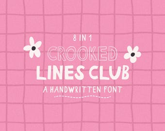 Crooked Lines Club - Handgeschriebene, schrullige Schriftart für Poster, Zitate | Skurrile Schrift für Canva, Procreate, Retro & moderne Designs