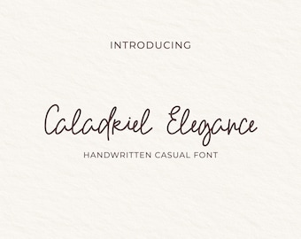 Caladriel Elegance Font | Casual Handwritten Script for Branding, Logo, Wedding Invitation Stationary, Menu etc.