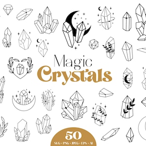 Giant Crystal Design, Magic Crystals Illustration - Crystal Gems - Sticker