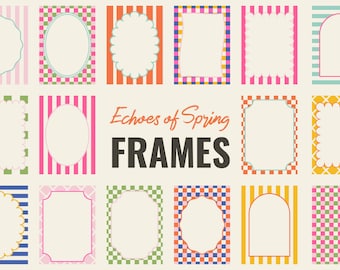 Wavy & Striped Whimsical Frame SVG | Geometric Hand-Drawn Borders, Modern Coquette Clipart for Wedding, Spring Invitations, Canva Editable