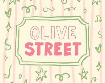 Olive Street – Handgeschriebene, ausgefallene Schriftart für Poster, Zitate | Skurrile italienische Schrift für Canva, Procreate, Retro und moderne Designs