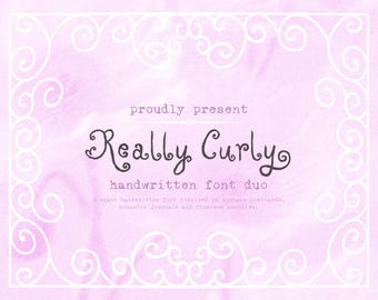 Curly Handwritten Font Duo, Romantic Script for Weddings
