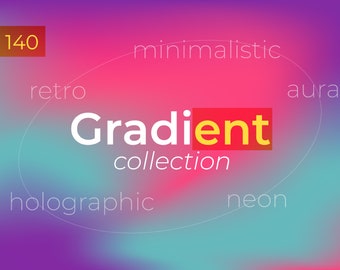 Gradient Textures Digital Paper: Holographic Backgrounds (JPG, EPS) (Digital Download)
