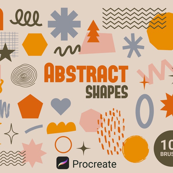 100 Procreate Geometric Simple Stamps, Shape Brushes, Abstract Procreate Shapes Stamps, Minimalist Procreate Stamps, Basic Shapes