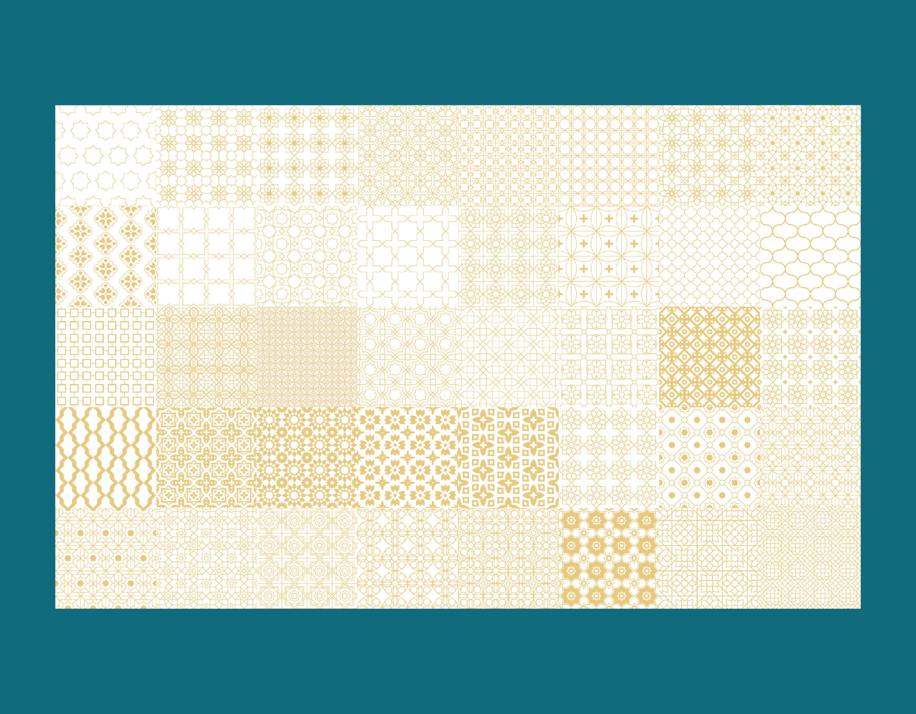 Arabic Seamless Patterns: Gold Arab Tile, Islamic Motifs (digital ...