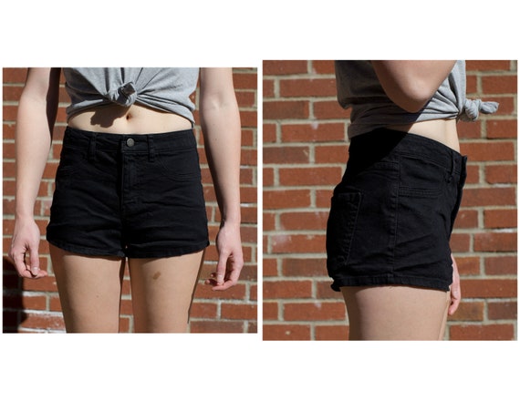 black jean booty shorts