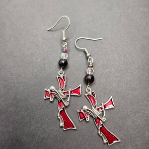 Skeleton Cross Earrings
