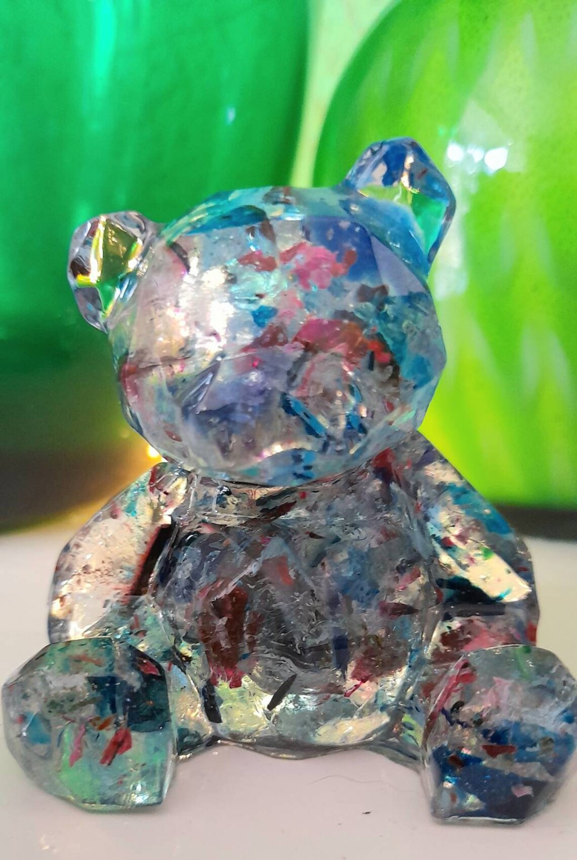 Handmade Faceted Resin Bear Etsy