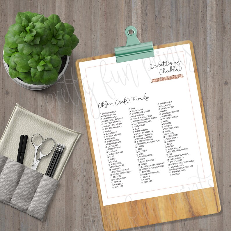 Declutter Printable KonMari Checklist Printable Marie Kondo | Etsy