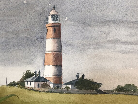 Happisburgh Lighthouse Watercolour Print A5 Greeting Cards Seaside Coast