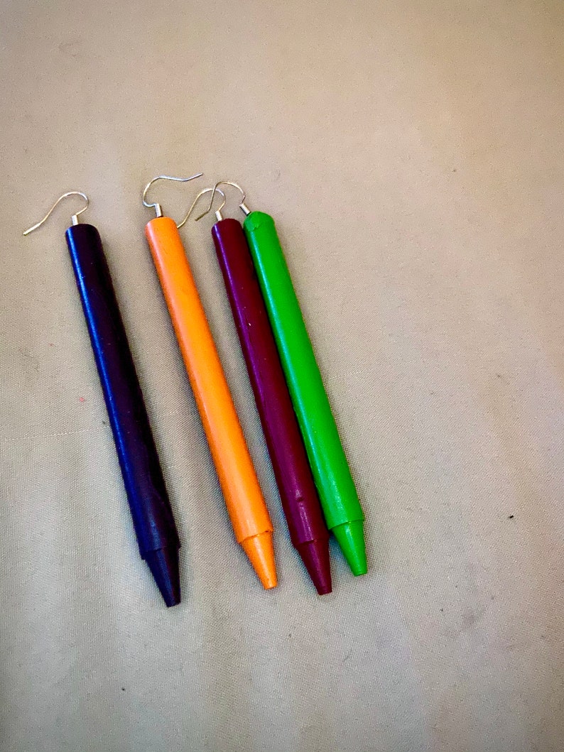 Unwrapped Crayola Crayon Earrings Quirky Unique Etsy