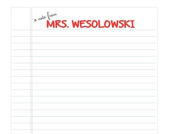 Notepad | Personalized Stationery | Personalized Stationary | Note Pad| Teacher Gifts