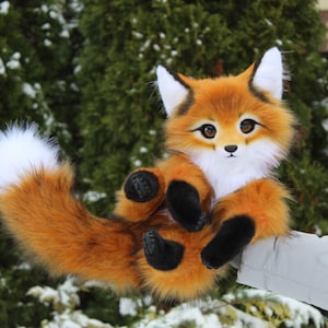 IN STOCK Red Fox poseable art doll plush animal