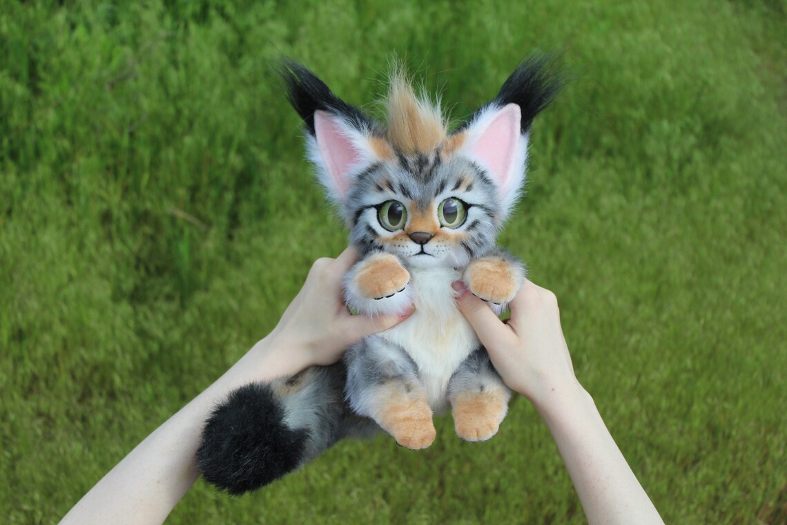 Baby lynx kitten plush animal doll Etsy