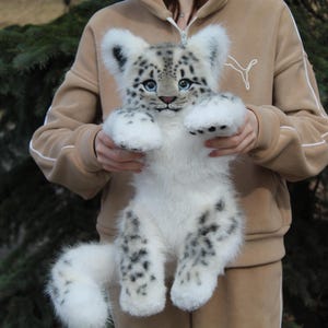 Pre-order Snow leopard poseable plush animal soft toy