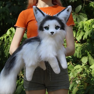 Pre-order Canadian marble fox realistic plush stuffed animal