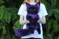IN STOCK Dark purple fox poseable art doll plush animal