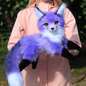 Pre-order Purple Fox poseable art doll plush animal