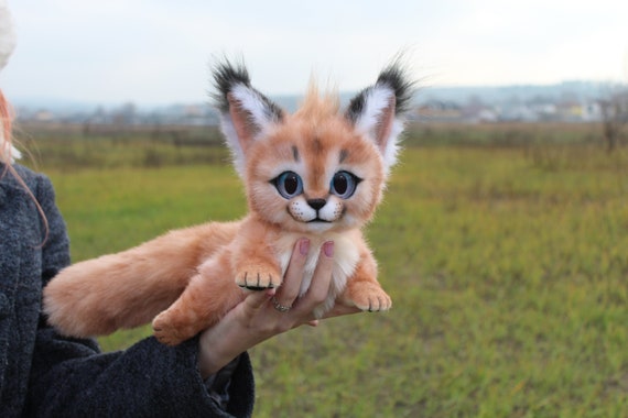 Caracal Kitten Plush Art Toy Stuffed Animal To Order Etsy Sweden