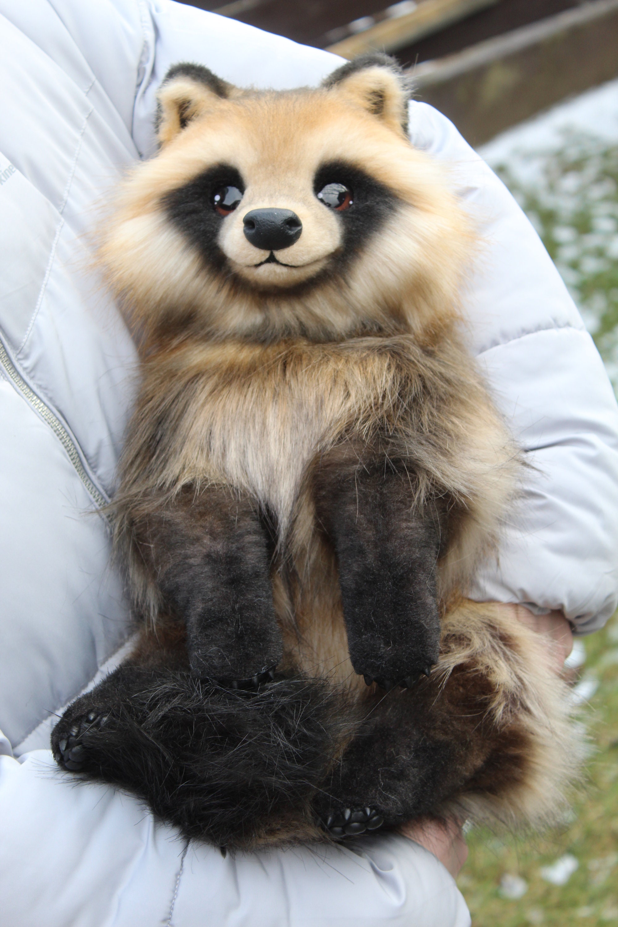 たぬきタヌキのポーズが取れるぬいぐるみアートドールを予約注文