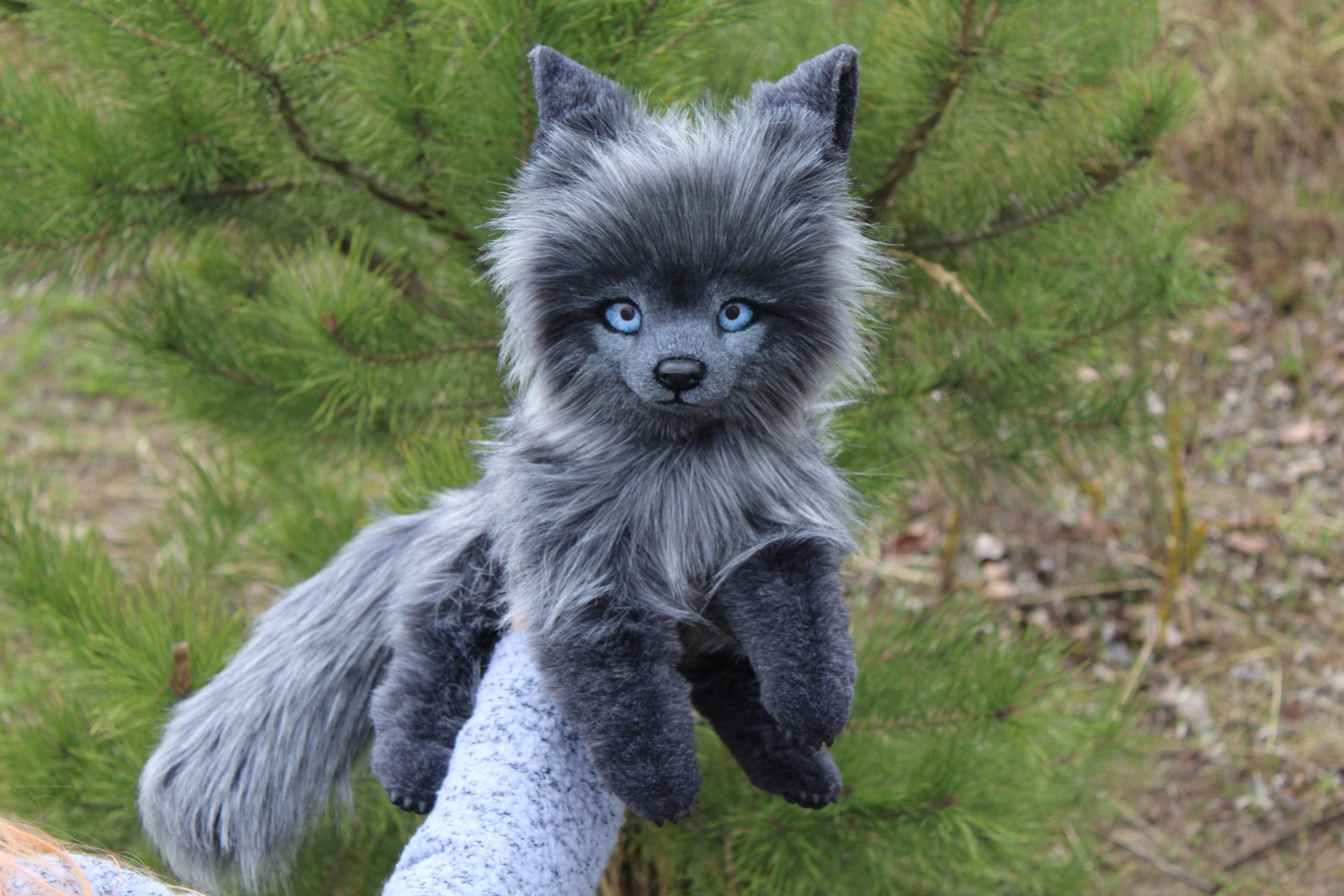 Gray Wolf realistic animal plush puppy poseable doll TO ORDER Etsy