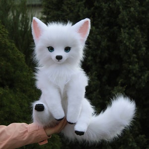 Pre-order White Wolf realistic animal plush puppy poseable