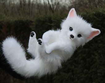 Pre-order White Wolf realistic animal plush puppy poseable