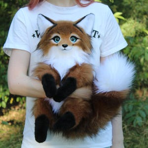 Pre-order Brown fox poseable art doll plush animal